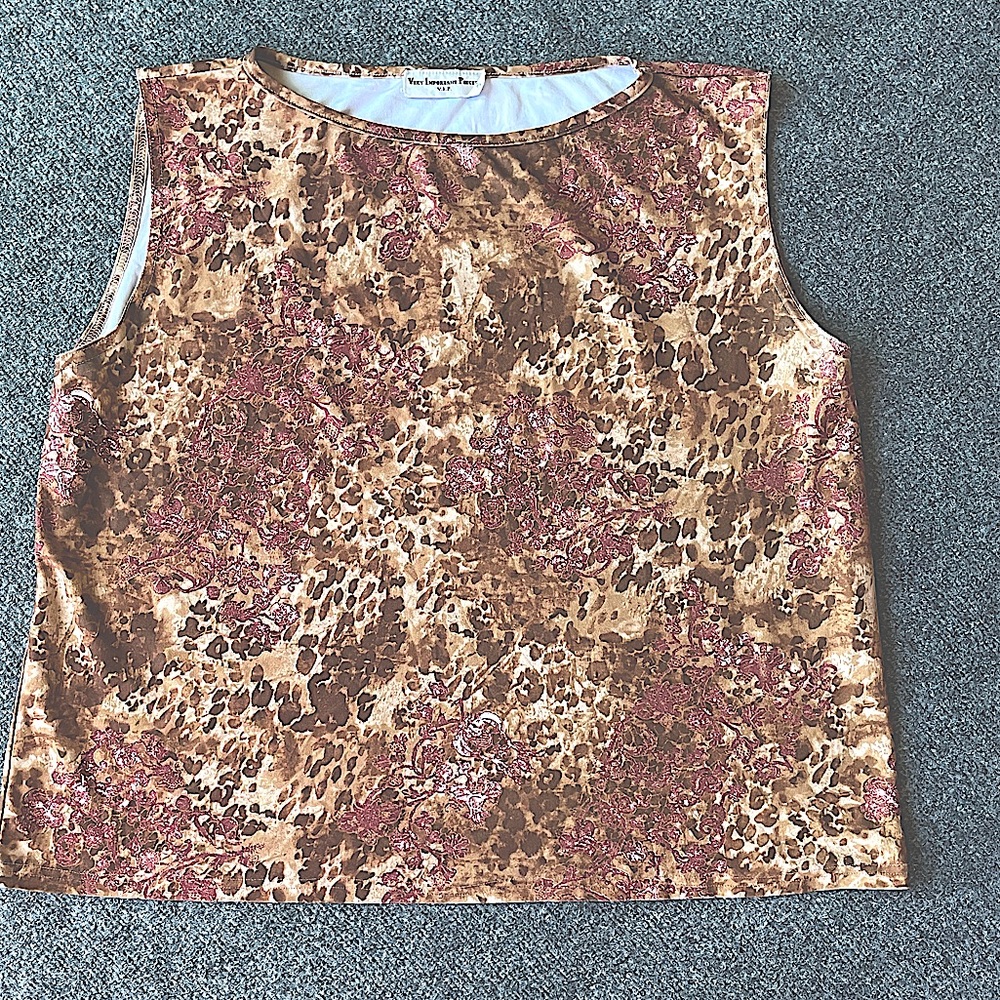 Very Important Pieces Animal Print Women's Plus Size Sleeveless Top size 3X